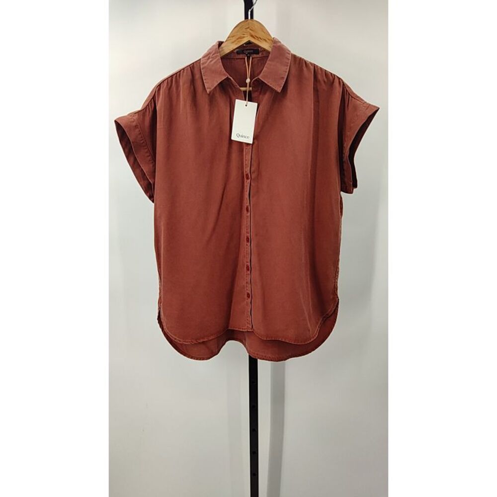 Quince Rust Button-Up Blouse - Picture 2 of 3